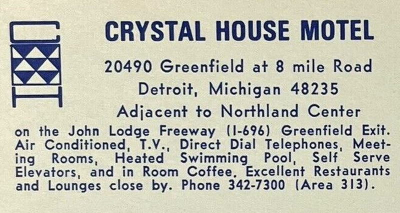 Crystal House Motel - Vintage Post Card